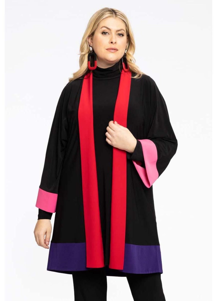 Party Items Yoek | Yoek Kimono Dolce 1902635 - 210 Black Red Pink Cobalt