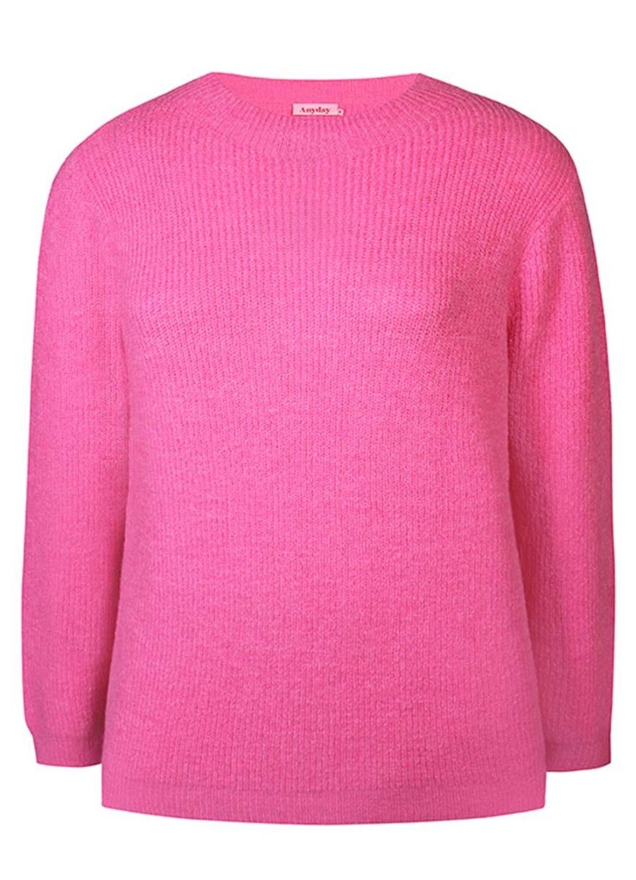 Grote Maten Mode Anyday | Anyday Pullover Luna 8001176 - 3778 Pink