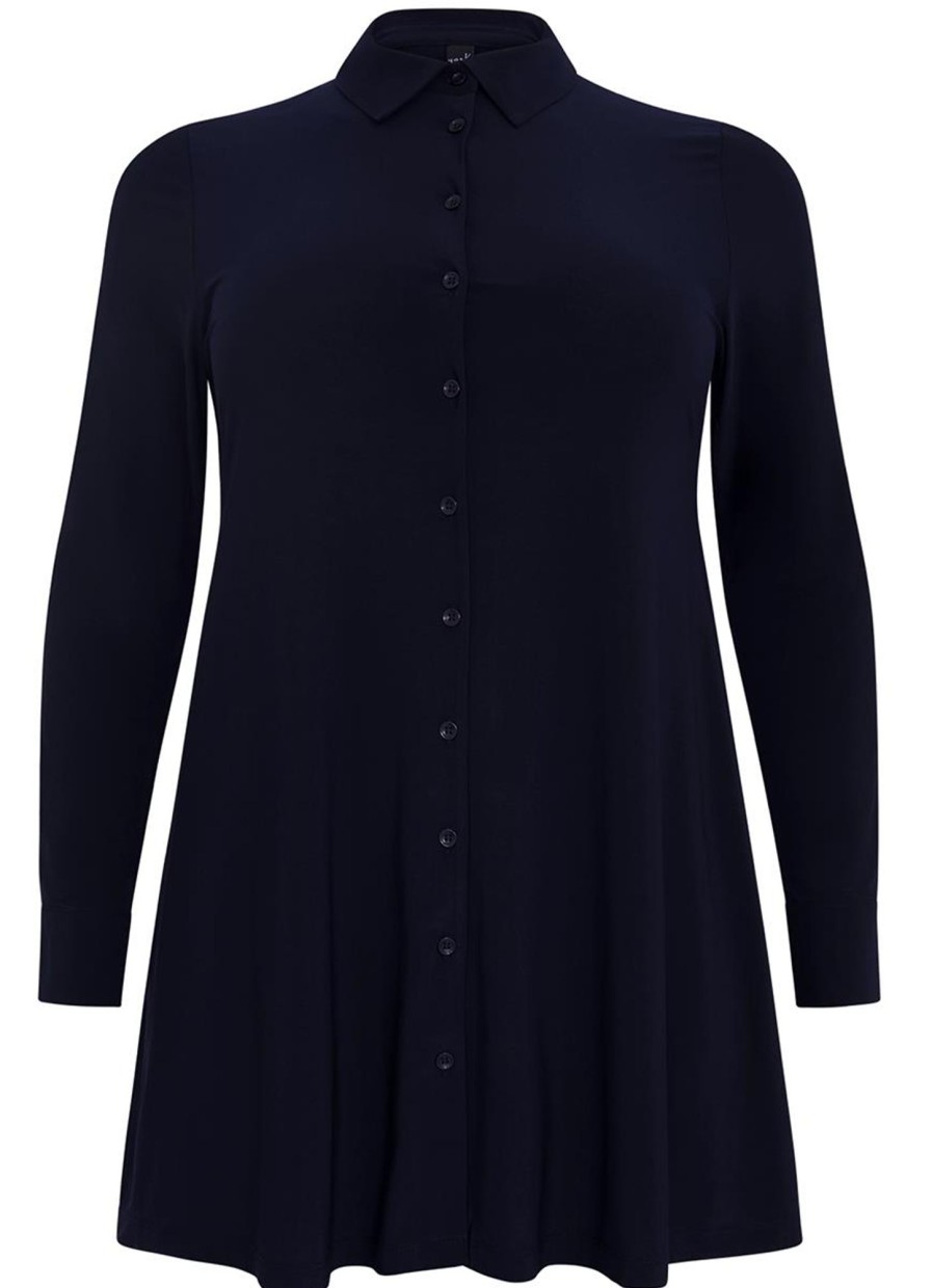 Grote Maten Mode Yoek | Yoek Blouse A-Line Dolce B3724 - 230 Navy