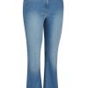 Grote Maten Mode KjBrand | Kj Brand Broek Betty Bootleg 24555-4801 -608 Denim Bleached