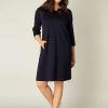 Grote Maten Mode Base Level Curvy | Base Level Curvy Jurk Addy 019 Dark Blue