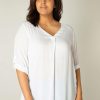 Grote Maten Mode Base Level Curvy | Base Level Curvy Blouse Airene 012 White