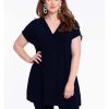 Grote Maten Mode Yoek | Yoek Loretta'S Shirt Sleeveless Wide Dolce L164018-230 Navy