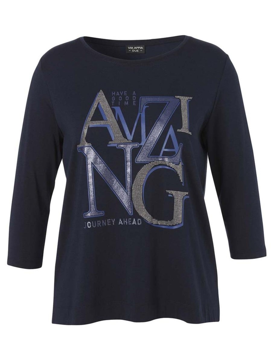 Grote Maten Mode Via Appia Due | Via Appia Due Shirt 853010 - 803 Navyblue