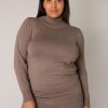 Grote Maten Mode Base Level Curvy | Base Level Curvy Coltrui Yuena 066 - 9043 Dark Taupe