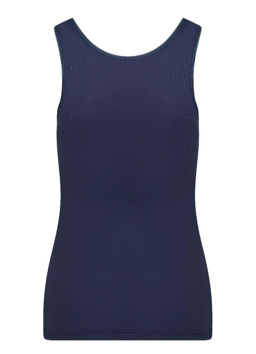 Grote Maten Mode RJ Bodywear | Rj Pure Color Dames Hemd Extra Lang 32-025-202 Donker Blauw