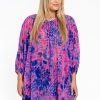 Grote Maten Mode Yoek | Yoek Blouse Gathered Fierce 2214546 - 265 Pink