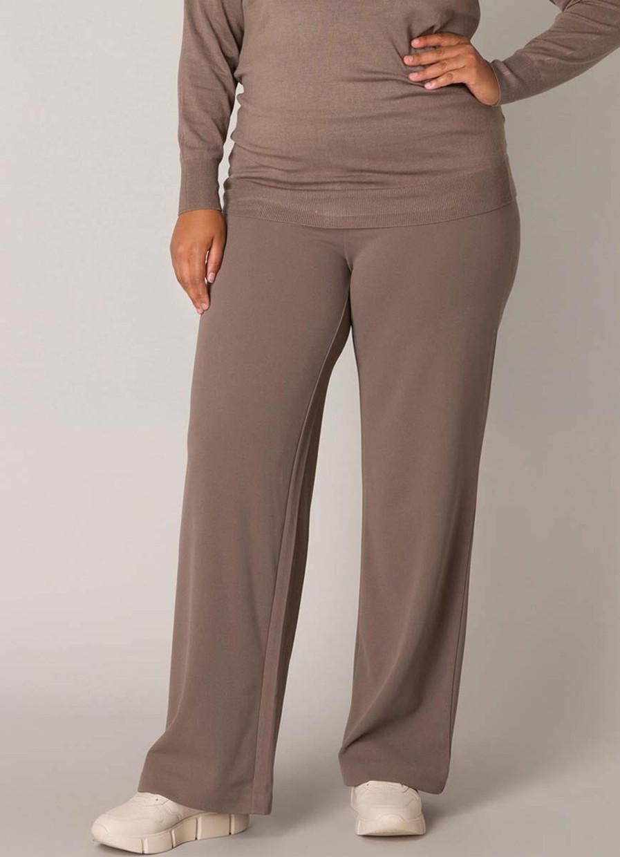 Grote Maten Mode Base Level Curvy | Base Level Curvy Broek Arah 092 - 9043 Dark Taupe