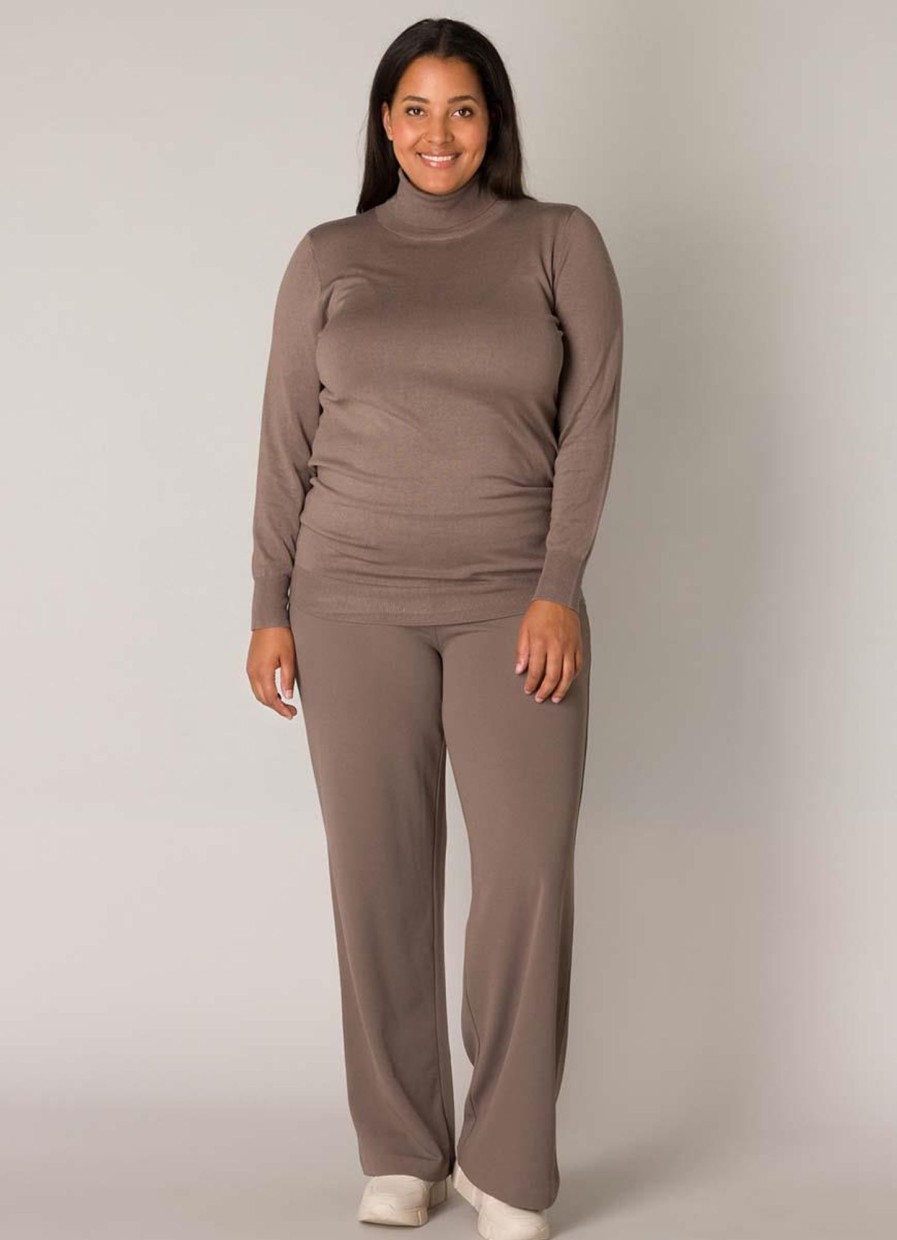 Grote Maten Mode Base Level Curvy | Base Level Curvy Broek Arah 092 - 9043 Dark Taupe