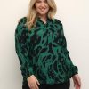 Grote Maten Mode Kaffe Curve | Kaffe Curve Doorknoopblouse Polla 10581777 - 104859 Black Aventurine