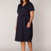 Grote Maten Mode Base Level Curvy | Base Level Curvy Jurk Yenna 083 Dark Blue