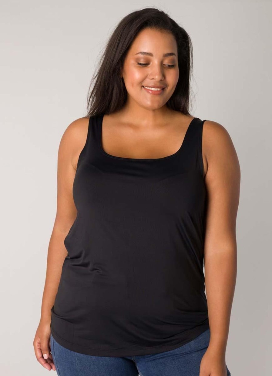 Grote Maten Mode Base Level Curvy | Base Level Curvy Top Yanne 084 Black