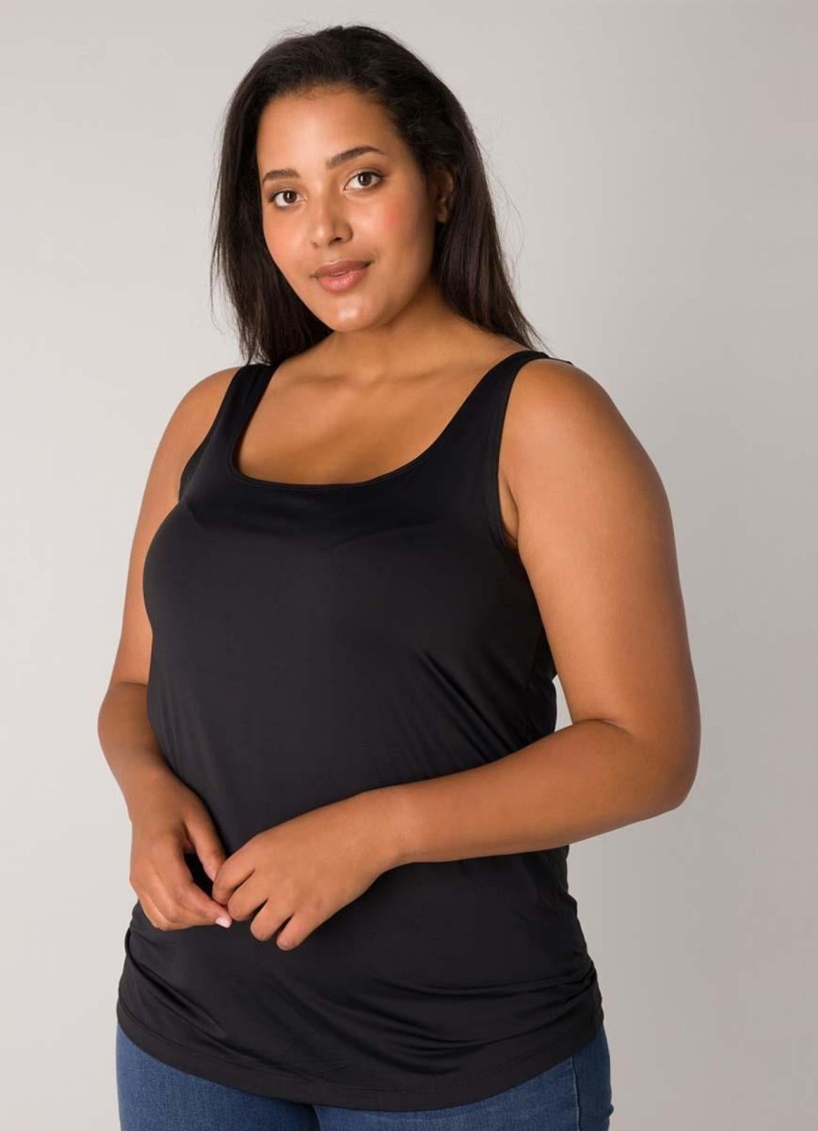 Grote Maten Mode Base Level Curvy | Base Level Curvy Top Yanne 084 Black