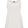 Grote Maten Mode Een basis top van Yoek | Yoek Singlet Flare Dolce B4082-202 Ecru