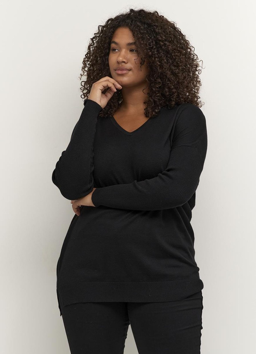 Grote Maten Mode Kaffe Curve | Kaffe Curve Pullover Machi 10580129 - 50600 Black