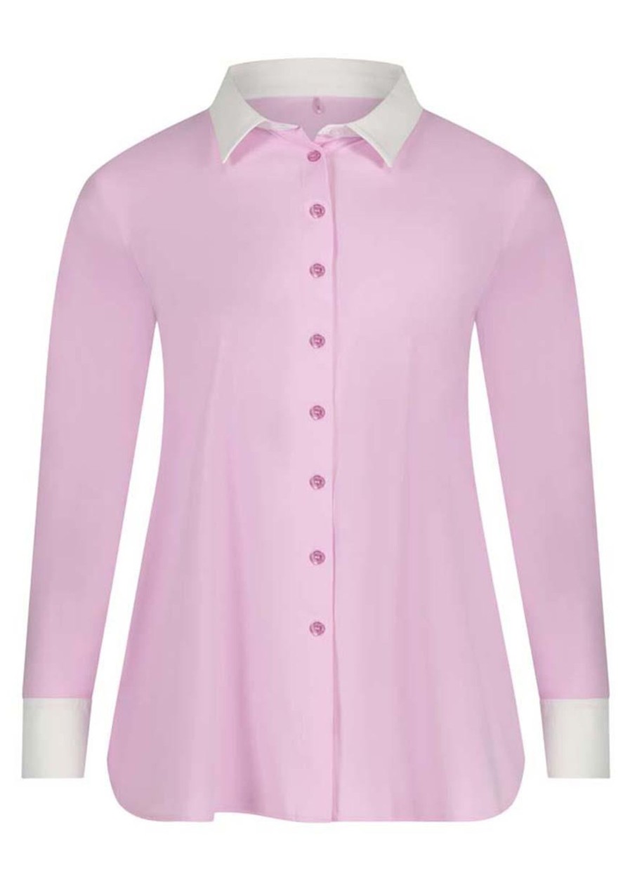 Grote Maten Mode Plusbasics | Plusbasics Blouse Basic Travel 10231534 - 924 Roze