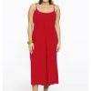 Grote Maten Mode Yoek | Yoek Jurk Spaghetti Elastic Waist Dolce B7050 - 260 Red