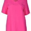 Grote Maten Mode Mona Lisa | Mona Lisa Blouse 563-48-33 Fuchsia