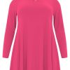 Grote Maten Mode Yoek | Yoek Tunic Wide Bot Dolce 144716-265 Pink