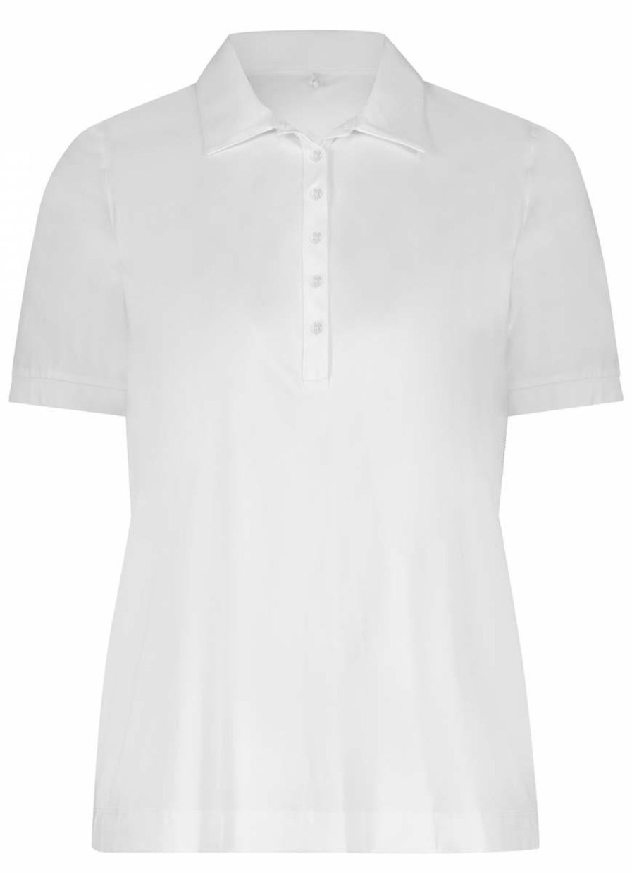 Grote Maten Mode Plusbasics | Plusbasics Polo Shirt Travel 10223172 - 100 White