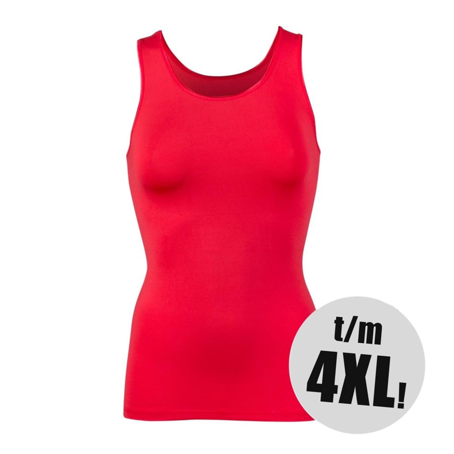 Grote Maten Mode Dit getailleerde | Rj Bodywear Hemd Pure Color 32-013-229 Rood