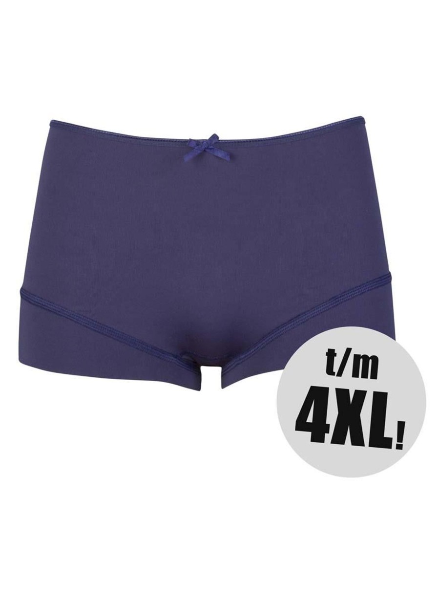 Grote Maten Mode Dit elastische | Rj Bodywear Short Pure Color 31-008-202 Donker Blauw