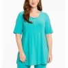 Grote Maten Mode Yoek | Yoek Loretta'S Tunic L Zipper Dolce L164041-233 Turquoise