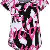 Grote Maten Mode Doris Streich | Doris Streich Shirt 598133 - 41 Zwart/Roze/Wit