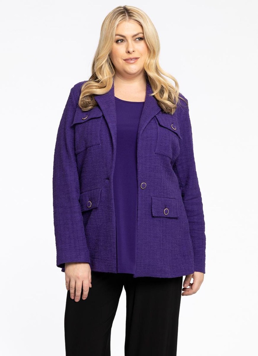 Party Items Yoek | Yoek Blazer Pockets Boucle 1901799 - 270 Purple