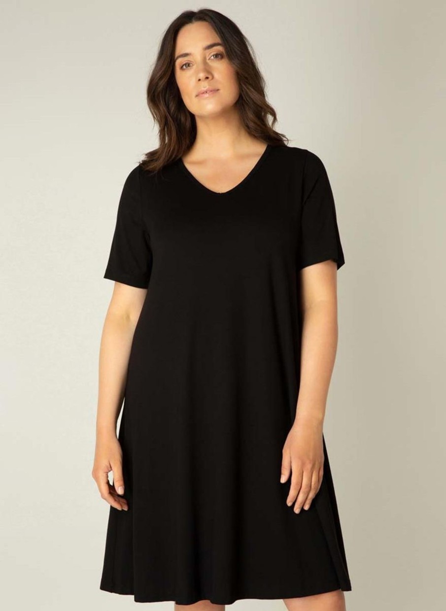 Grote Maten Mode Base Level Curvy | Base Level Curvy Jurk Abernathy 027 Black