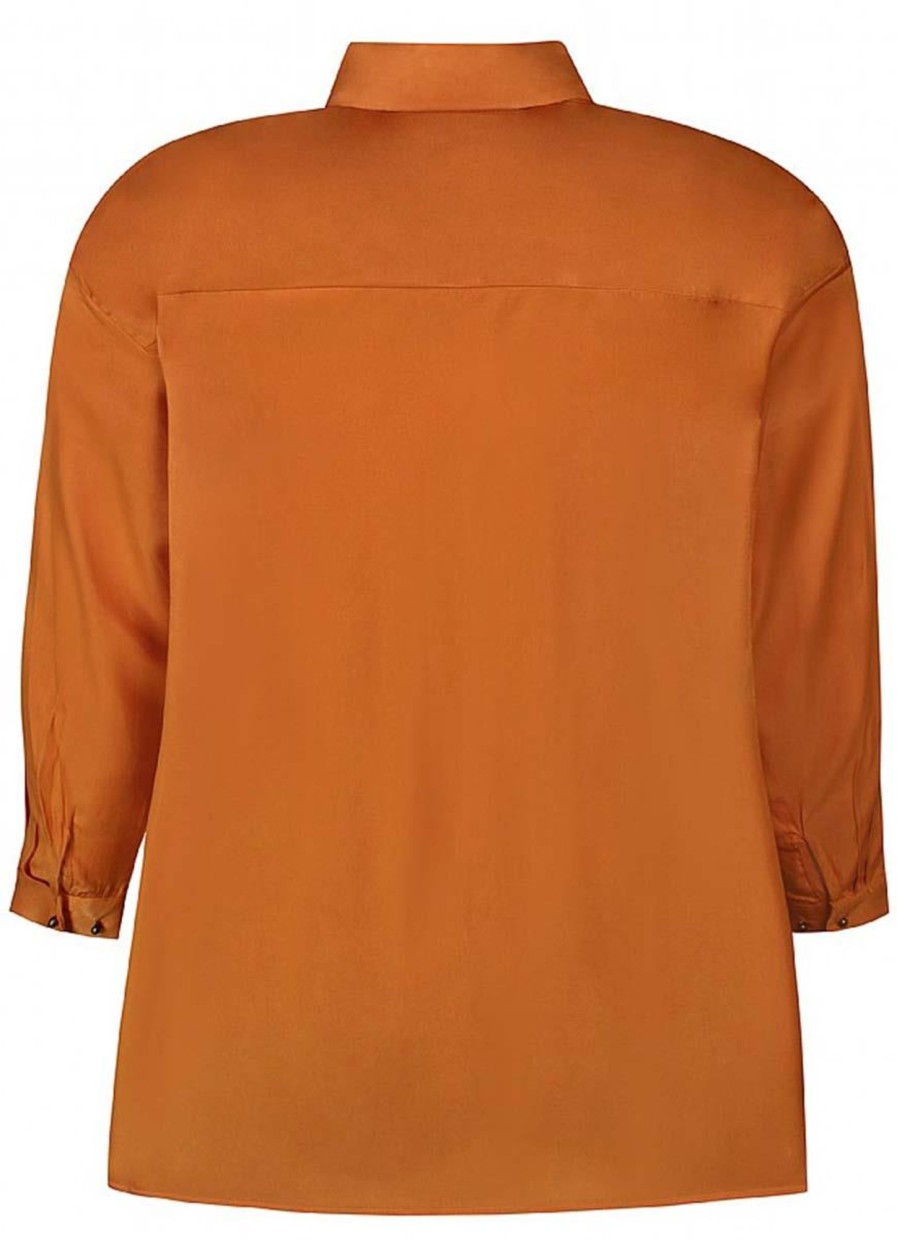 Grote Maten Mode Zhenzi | Zhenzi Blouse Legacy 2808254 - 2388 Apricot Orange