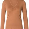 Grote Maten Mode Yesta | Yesta Top Rowan A004270 - Warm Brown