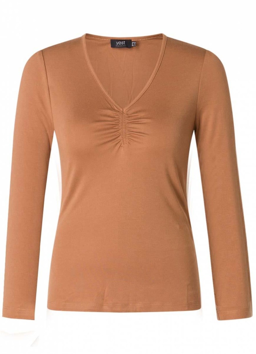 Grote Maten Mode Yesta | Yesta Top Rowan A004270 - Warm Brown