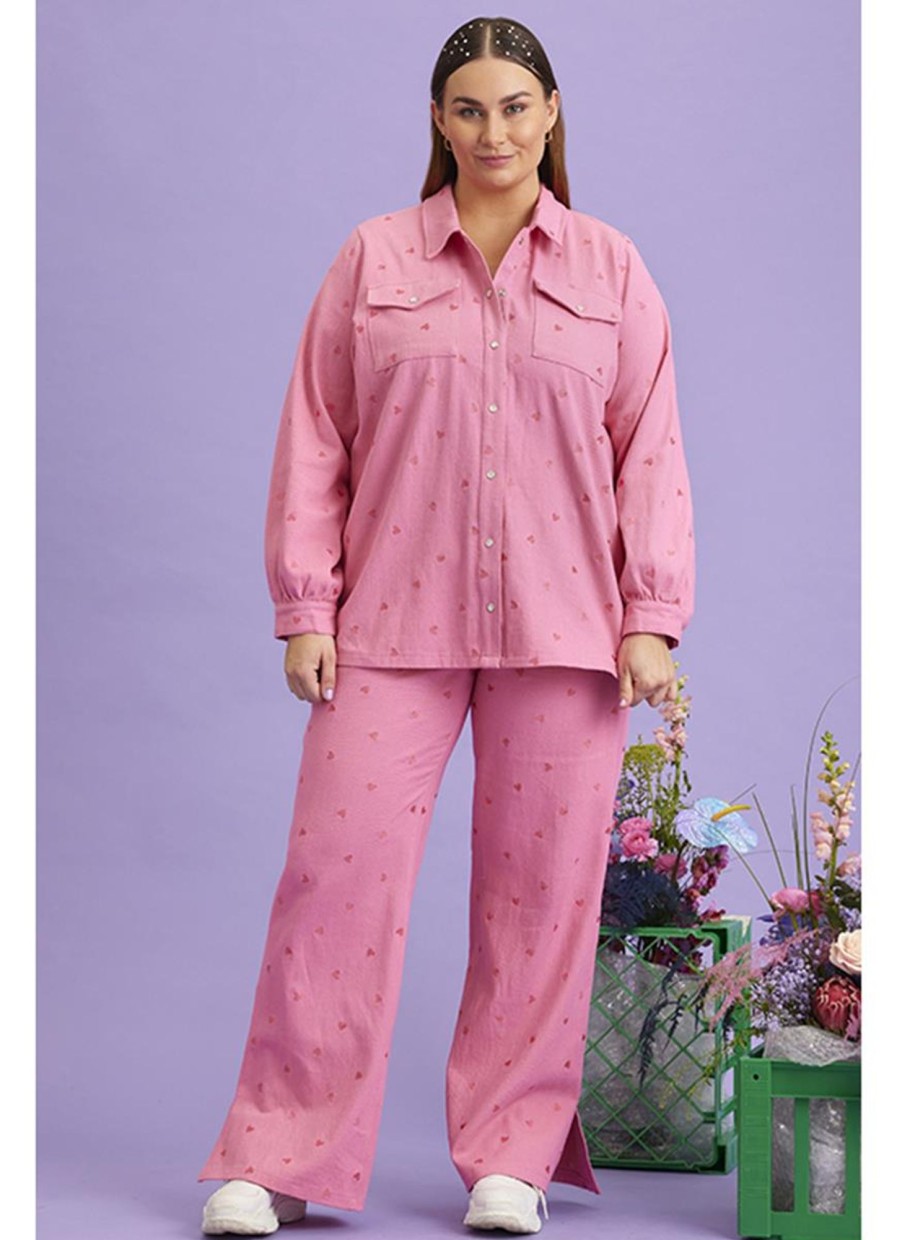 Grote Maten Mode Anyday | Anyday Pants Tuesday 8001161 - 3331 Pink Hartje