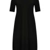 Grote Maten Mode Yoek | Yoek Long Dress Dolce B7000-210 Zwart