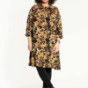 Grote Maten Mode Studio | Studio Dress Julia S235855 Black With Camel Clouds