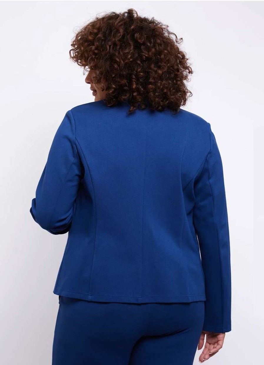 Grote Maten Mode Exxcellent | Exxcellent Blazer Noortje 23Wye11 - 615 Saffierblauw