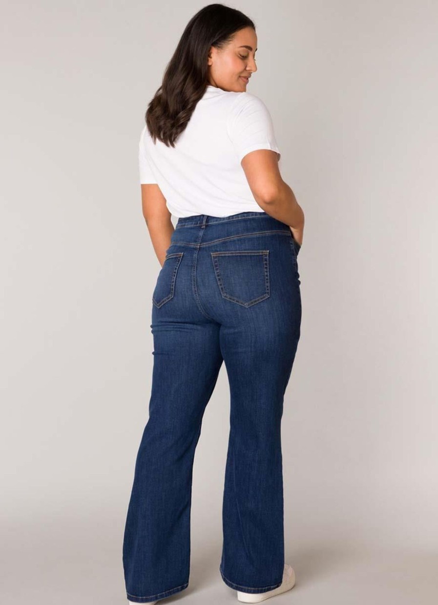 Grote Maten Mode Yesta | Base Level Curvy Broek 7000056- 2120 Mid Blue