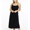 Grote Maten Mode Yoek | Yoek Jurk Spaghetti Elastic Waist Dolce B7050 - 210 Black