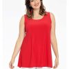 Grote Maten Mode Yoek | Yoek Singlet Flare Dolce B4082-260 Rood