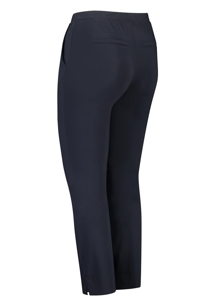 Grote Maten Mode Plusbasics | Plusbasics City Pants 7/8 Travel 10201063 - 243 Navy