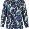 Grote Maten Mode Via Appia Due | Via Appia Due Blouse 653059 - 803 Navy, Poisongreen, Kingsblue