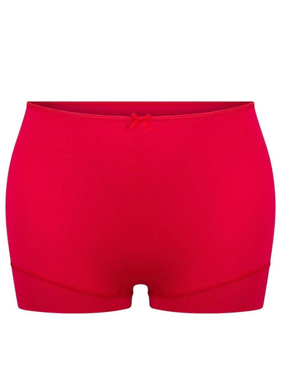 Grote Maten Mode Dit elastische | Rj Bodywear Short High Waist 31-020-229 Rood