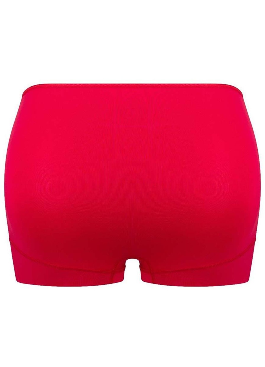 Grote Maten Mode Dit elastische | Rj Bodywear Short High Waist 31-020-229 Rood