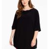 Grote Maten Mode Yoek | Yoek Loretta'S Shirt Kimono Sleeve Dolce L164034-210 Black