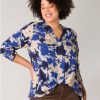 Grote Maten Mode Yesta | Yesta Top Raldy A004286 - Warm Grey/Multi Color