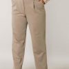 Grote Maten Mode Yesta | Yesta Broek Willa A004201 -14069 Light Khaki Melange