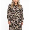 Grote Maten Mode Yoek | Yoek Blouse Dress Puffed Paisley 147755