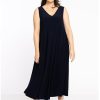 Grote Maten Mode Yoek | Yoek Jurk V Sleeveless Swing Dolce B7051 - 230 Navy