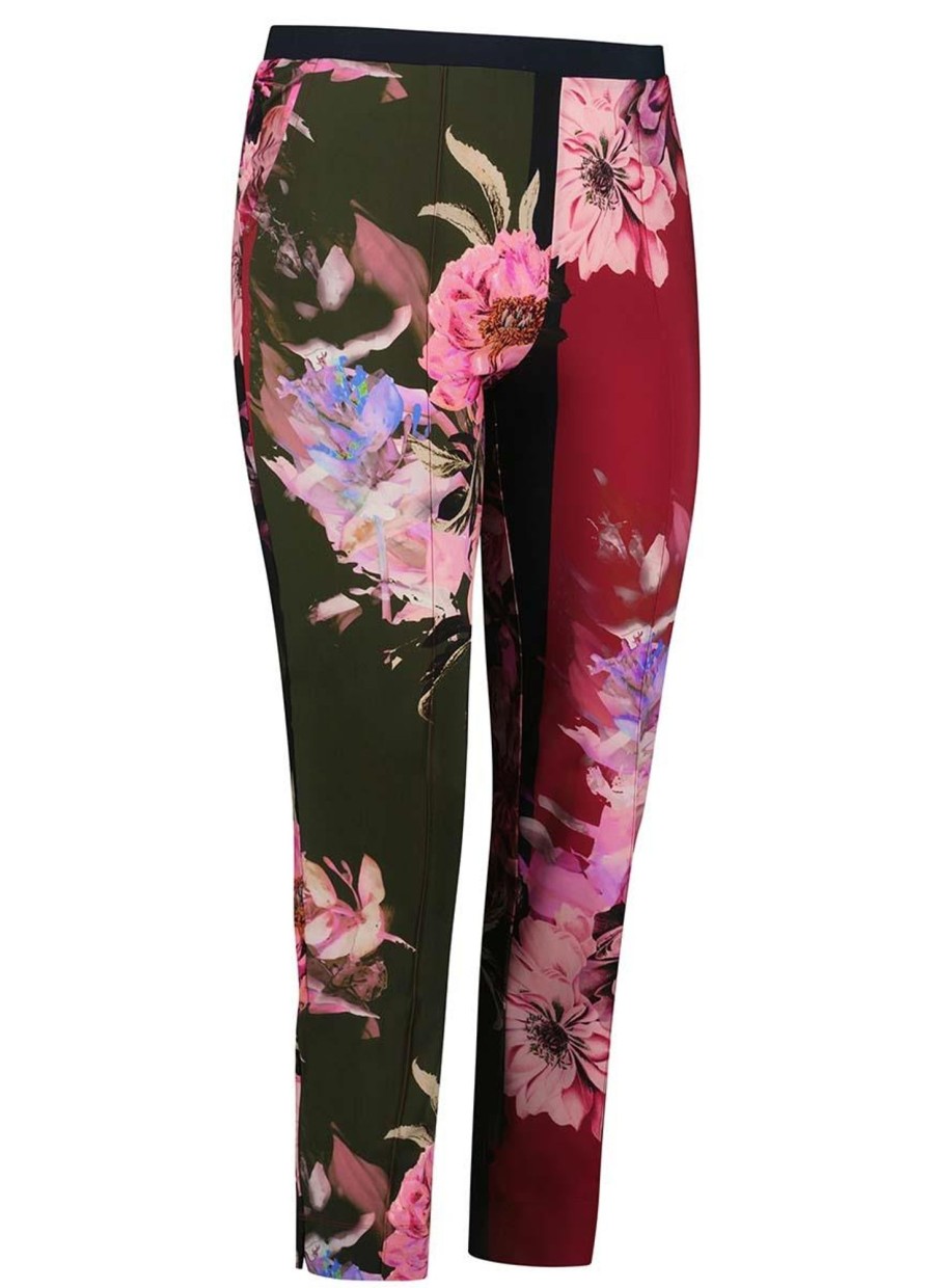 Grote Maten Mode PlusBasics | Plusbasics Pants Long Travel 18201064 - 687 Indian Flowers